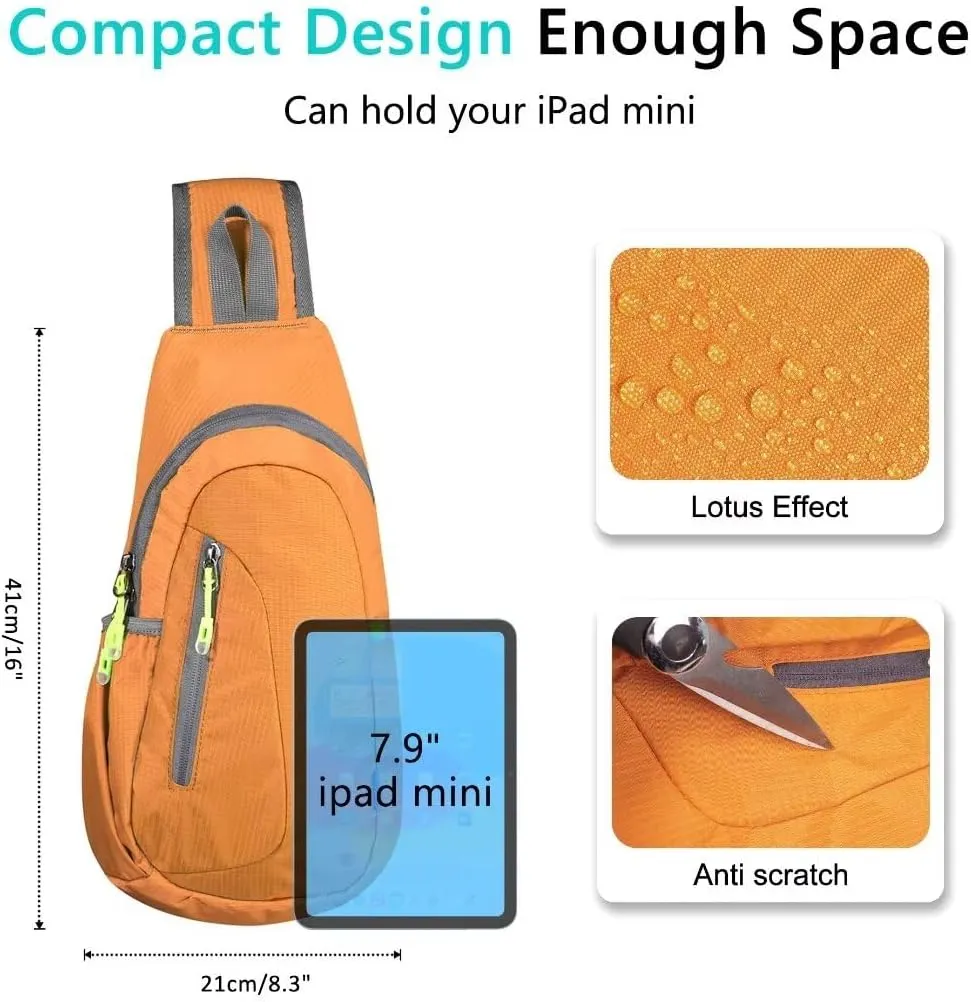 TITECOUGO Small Sling Bag, Lightweight Crossbody Backpack for Men Women, Shoulder Bag for Sports and Outdoor