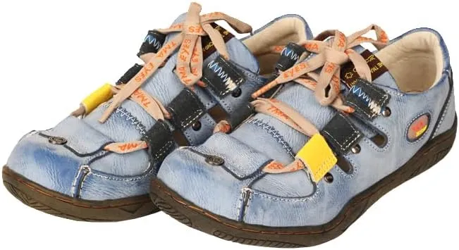 TMA EYES Women's Leather Breathable Plus Size Shoes Casual Pigskin Outdoor Walking Shoes with Insides