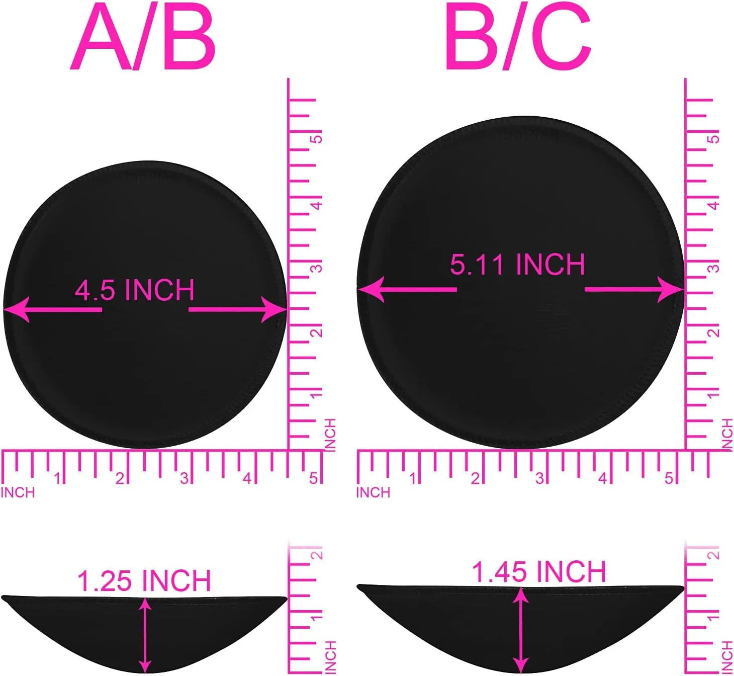 TopBine 3 pairs Round Soft Bra Inserts Pads Removable Sport Bra Cups inserts Mastectomy Bra Inserts For Bikini Top Swimsuit