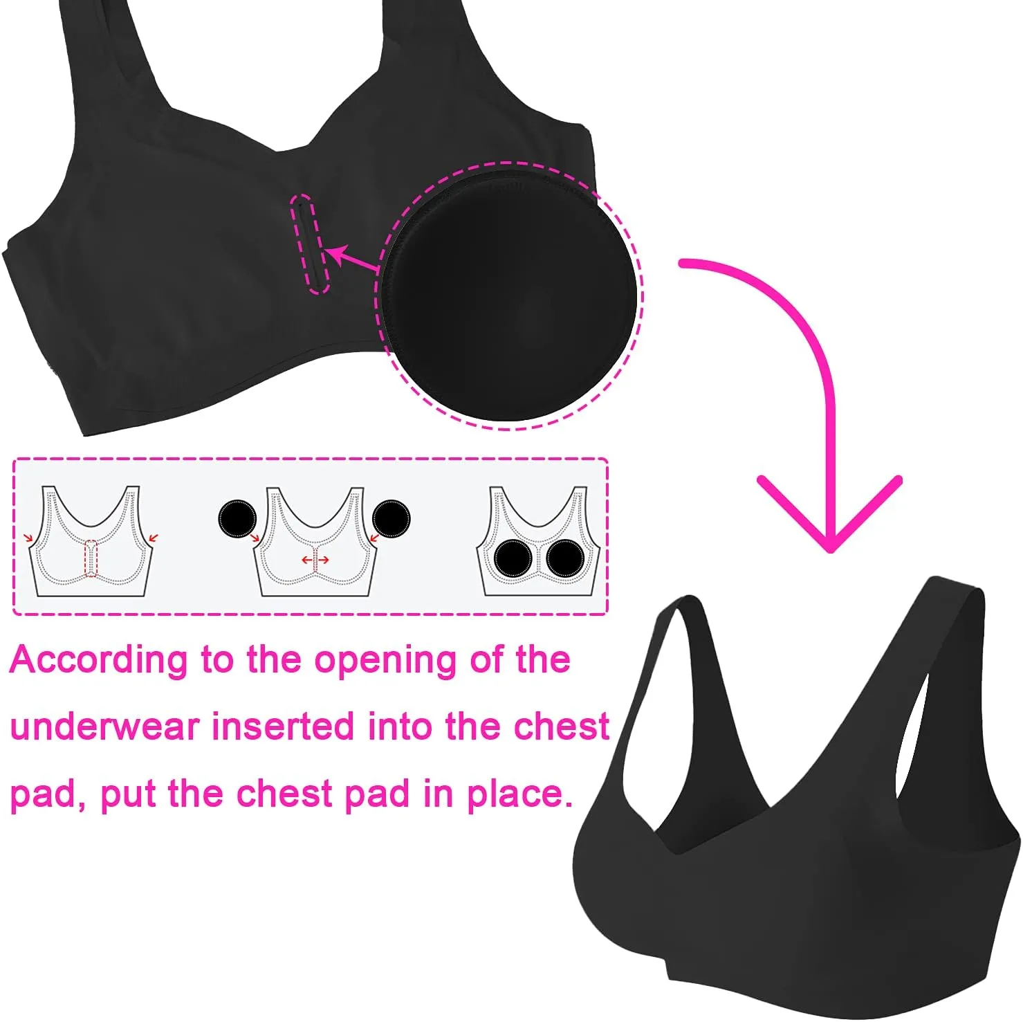 TopBine 3 pairs Round Soft Bra Inserts Pads Removable Sport Bra Cups inserts Mastectomy Bra Inserts For Bikini Top Swimsuit