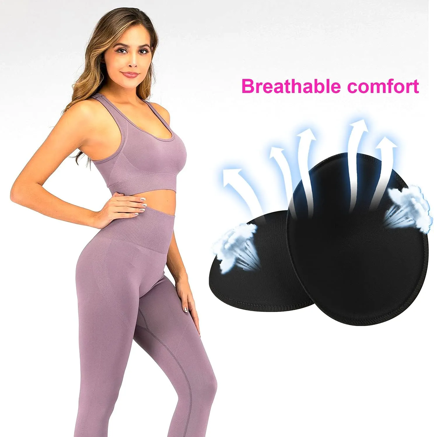 TopBine 3 pairs Round Soft Bra Inserts Pads Removable Sport Bra Cups inserts Mastectomy Bra Inserts For Bikini Top Swimsuit