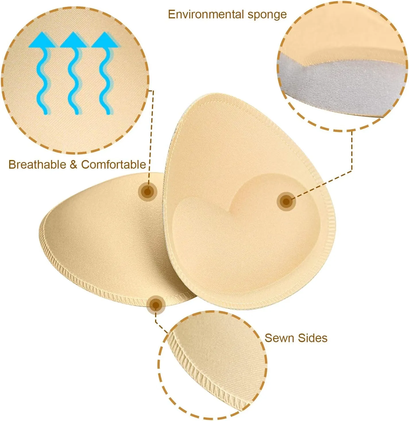 TopBine Bra Pads Inserts Women's Sports Cups Inserts Bra Replacement Inserts Bra Padding for Bikini Swimsuit