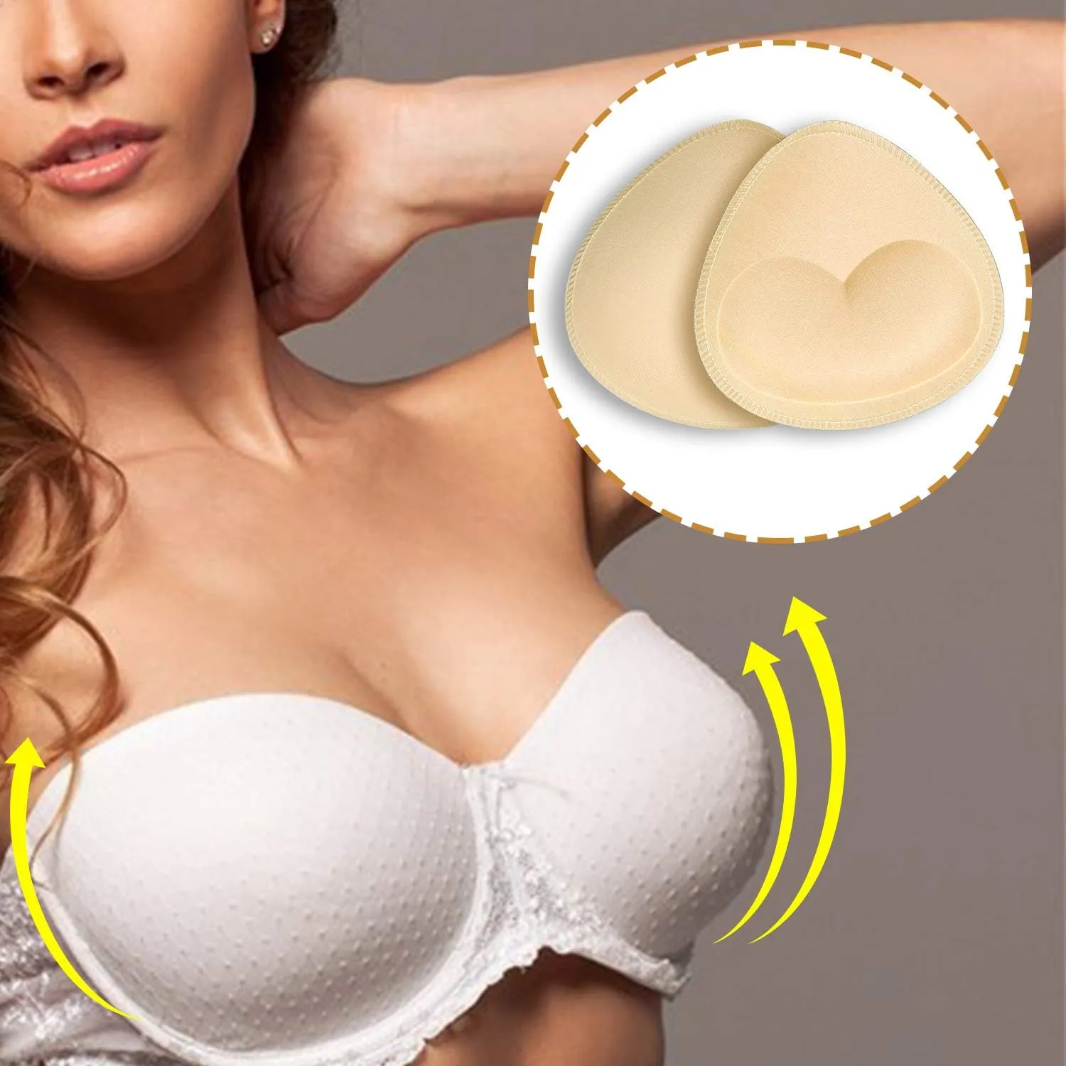 TopBine Bra Pads Inserts Women's Sports Cups Inserts Bra Replacement Inserts Bra Padding for Bikini Swimsuit