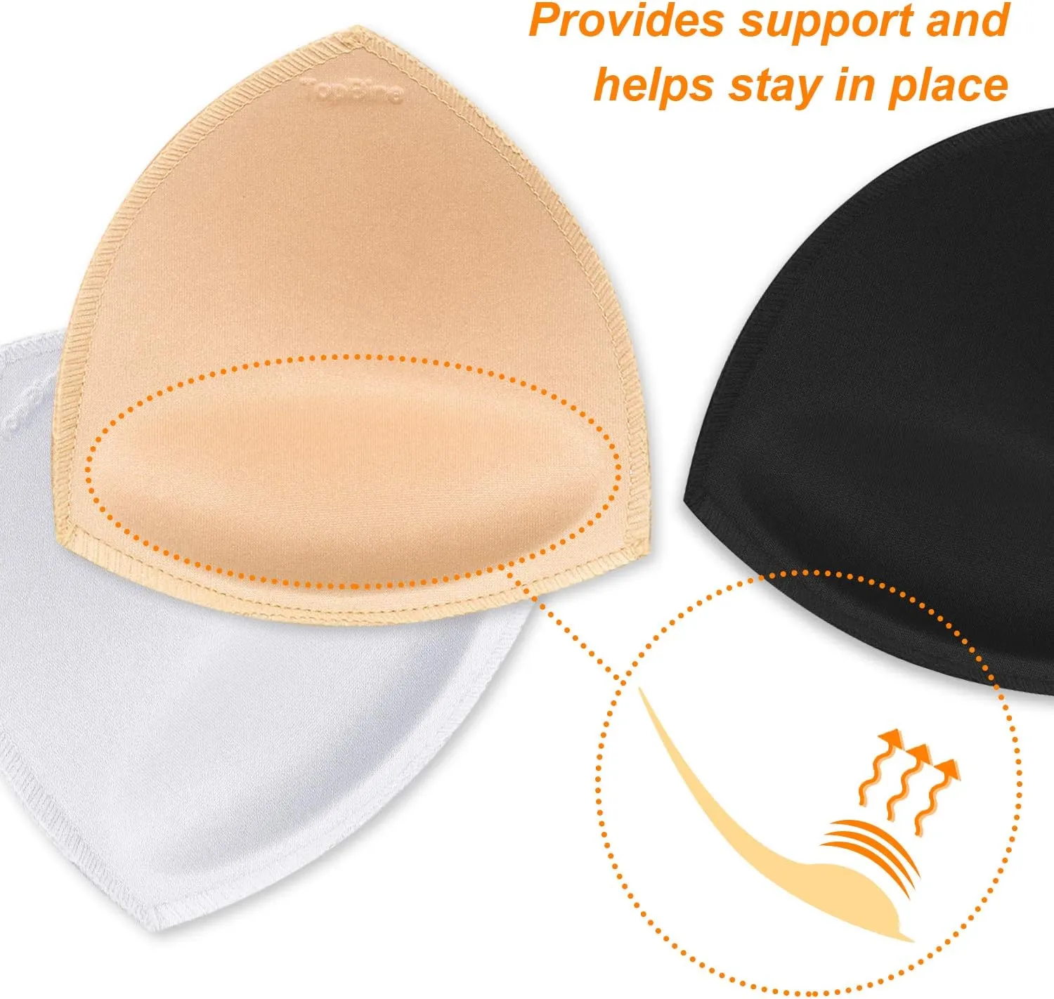 TopBine Bra Pads Inserts Women's Sports Cups Removable Bra Replacement Insert for Bikini Swimsuit