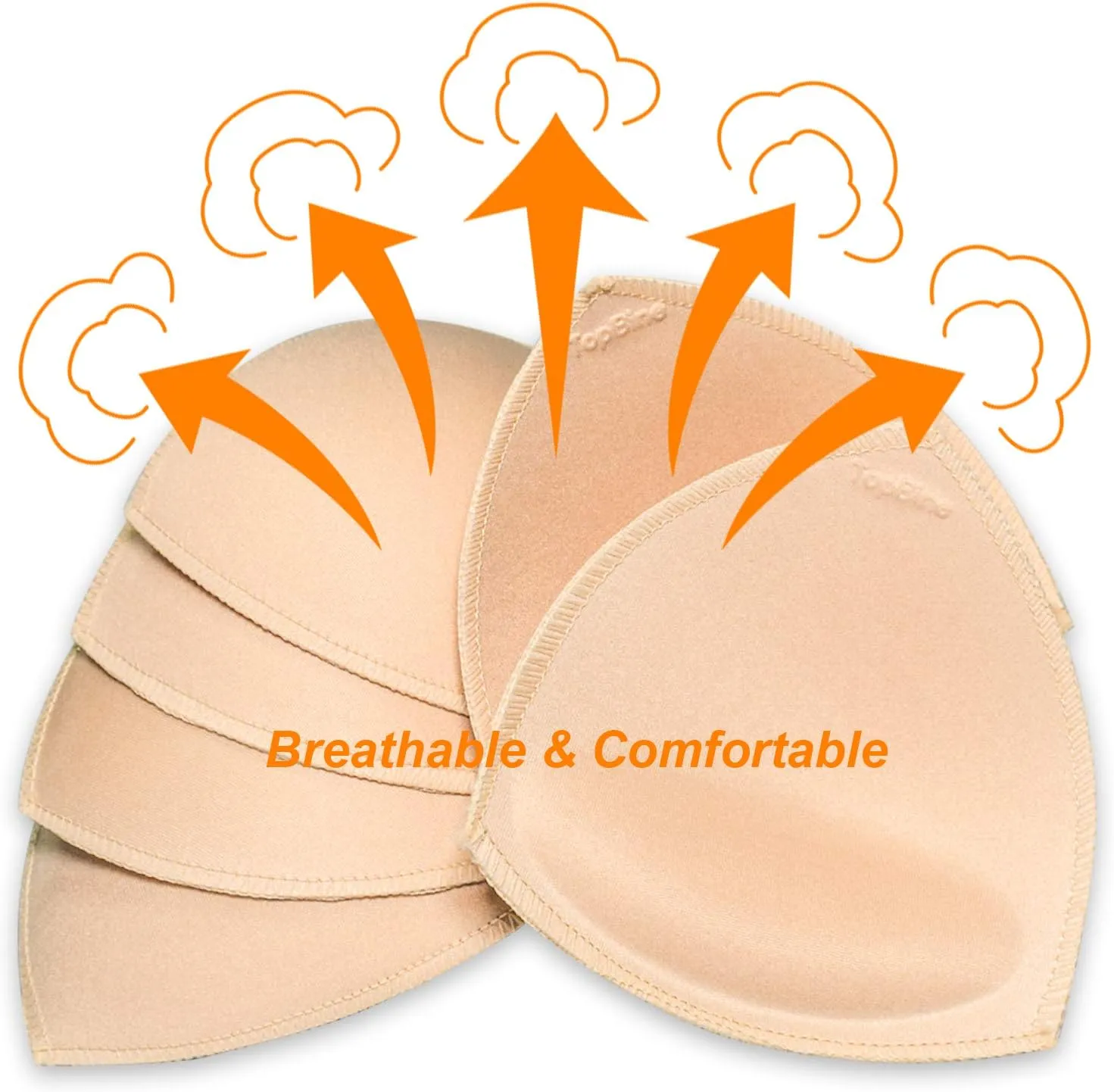 TopBine Bra Pads Inserts Women's Sports Cups Removable Bra Replacement Insert for Bikini Swimsuit