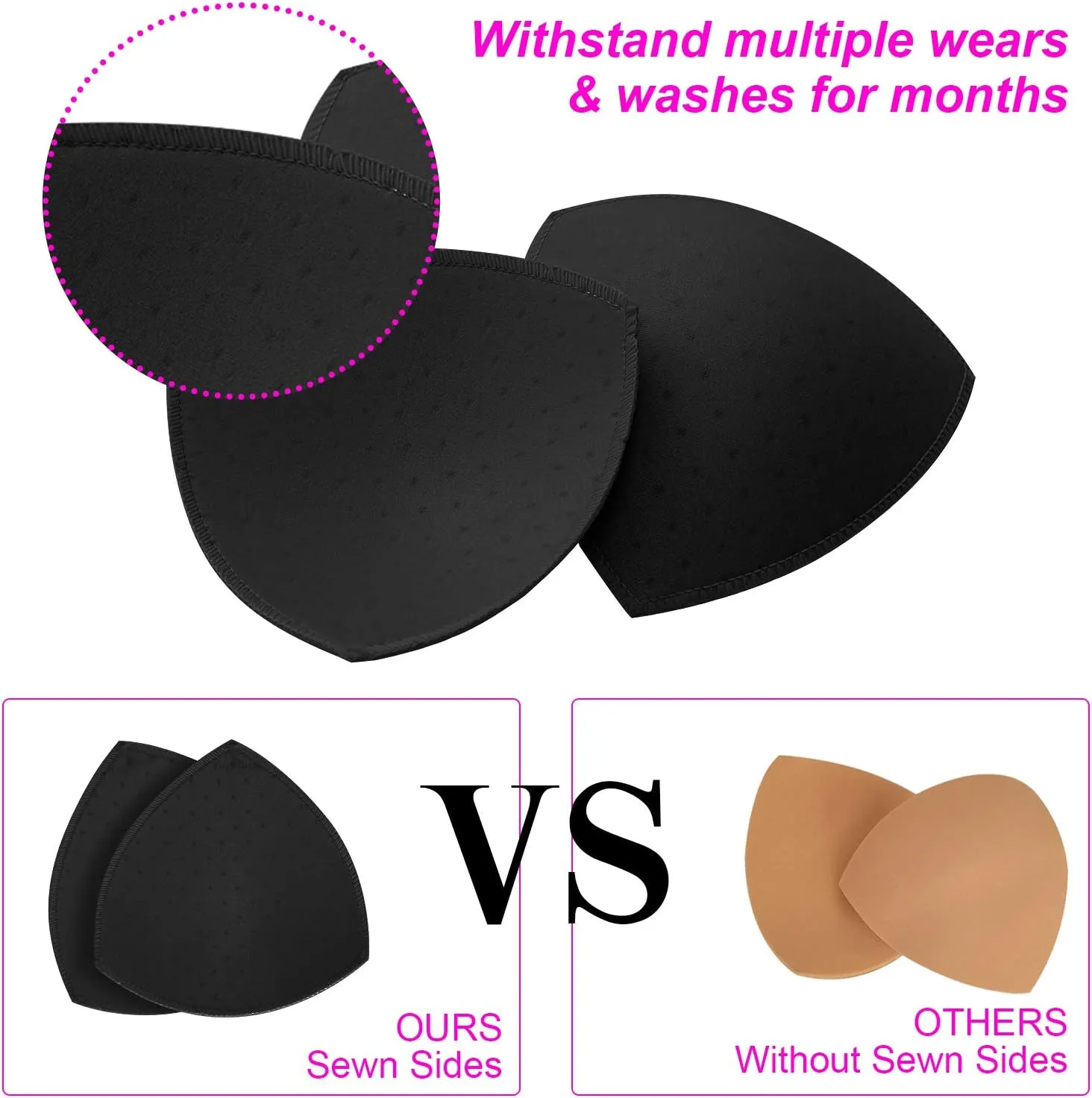 TopBine Removable Bra Pads Inserts Women's Comfy Sports Cups Bra Insert for BIkini Top Swimsuit