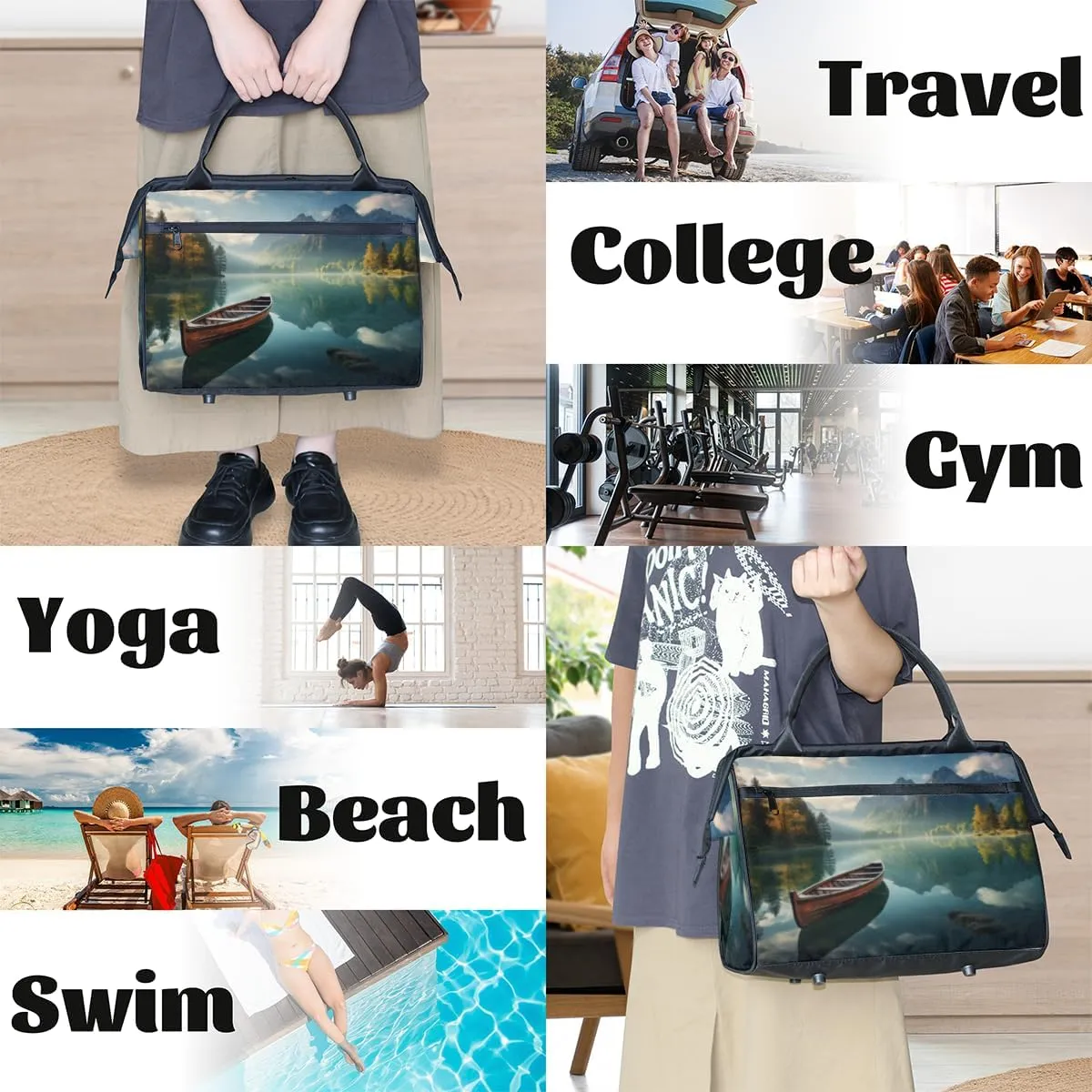 Tote Bag for Women, Lightweight Tote Bag with Zipper, Large Shoulder Bag Handbag for Travel, Work