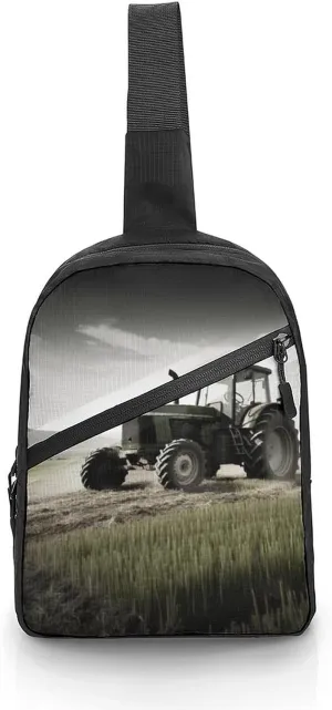 Tractor Agriculture Tranquil Cross Chest Bag Crossbody Backpack for Women Men Sling Bag Travel Hiking Daypack