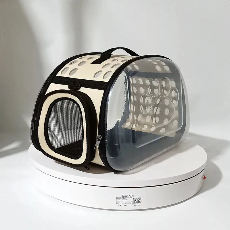 Transparent Collapsible Pet Travel Carrier Bag for Dog or Cat