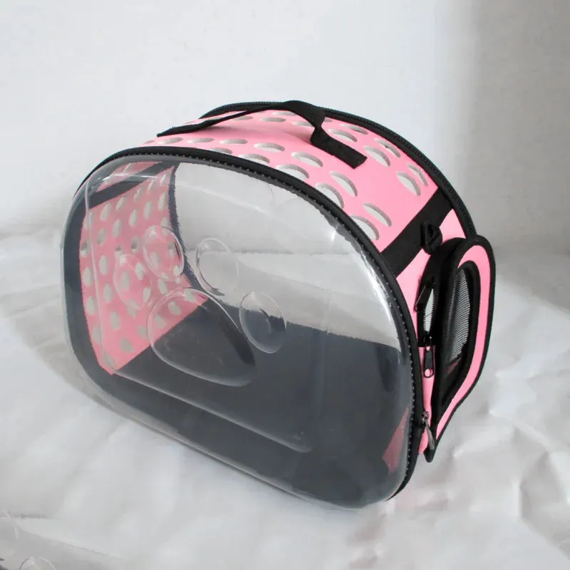 Transparent Collapsible Pet Travel Carrier Bag for Dog or Cat