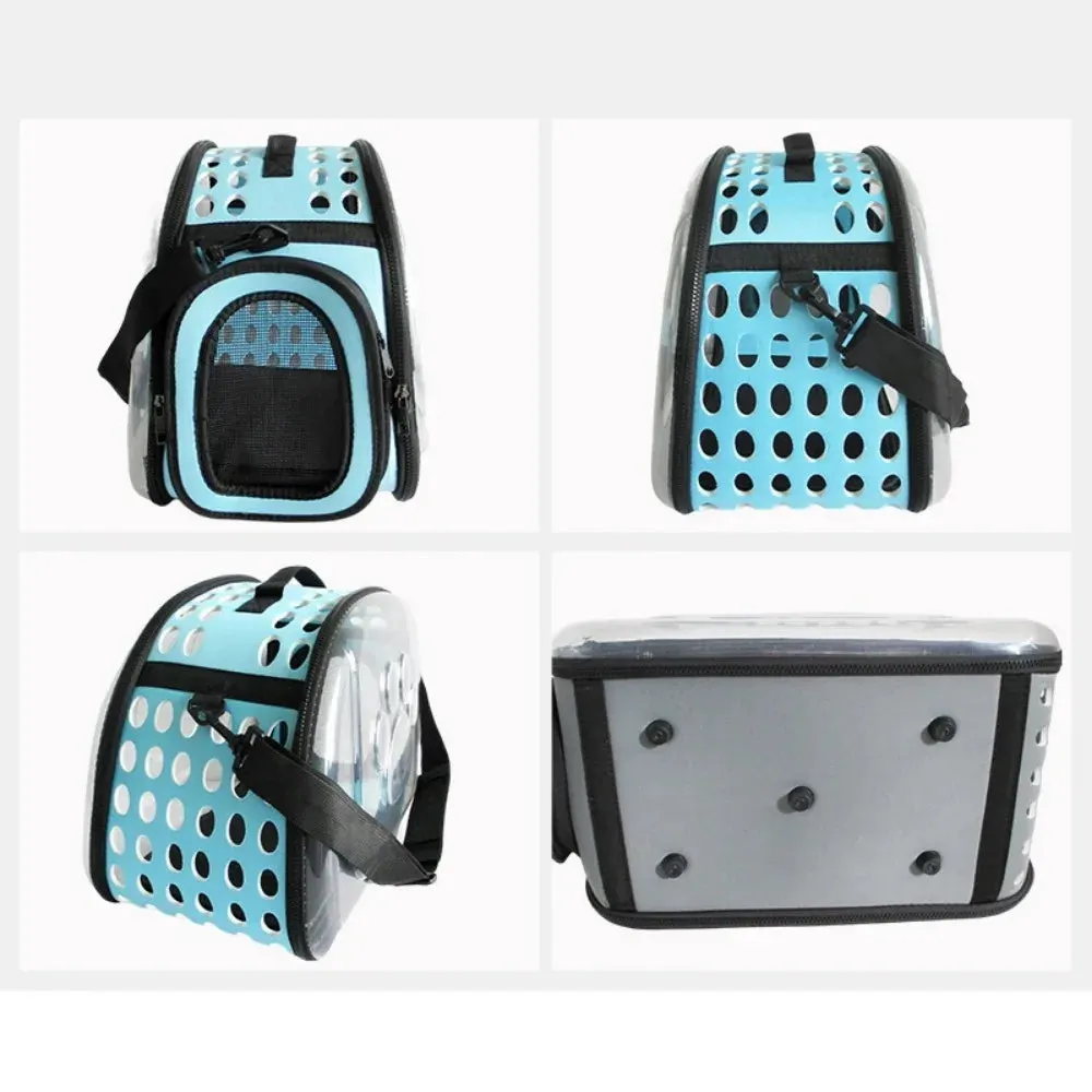 Transparent Collapsible Pet Travel Carrier Bag for Dog or Cat