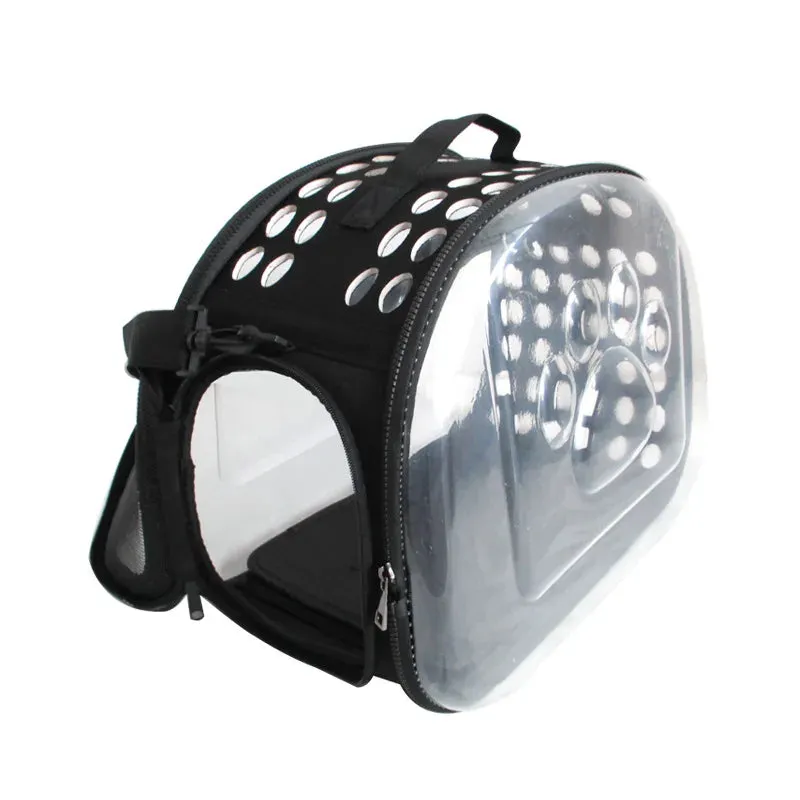 Transparent Collapsible Pet Travel Carrier Bag for Dog or Cat