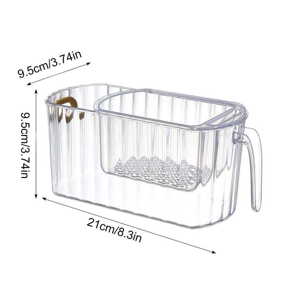 Transparent Double-Layer Storage Basket - Clear Stackable Organizer
