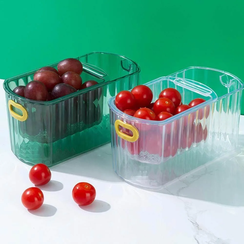 Transparent Double-Layer Storage Basket - Clear Stackable Organizer