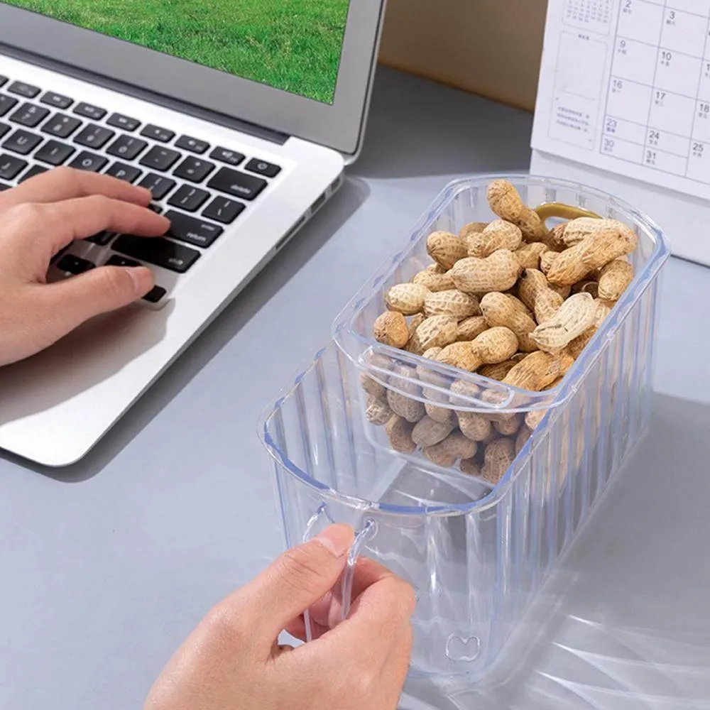 Transparent Double-Layer Storage Basket - Clear Stackable Organizer