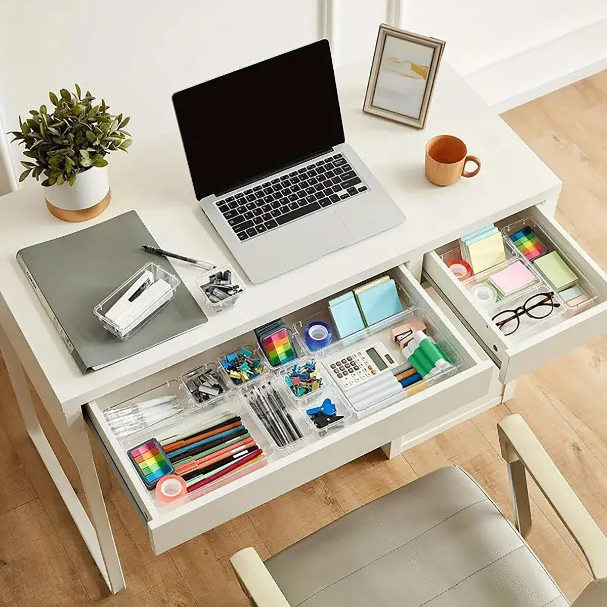 Transparent Plastic Drawer Organiser Set Multifunctional Desktop Storage Box