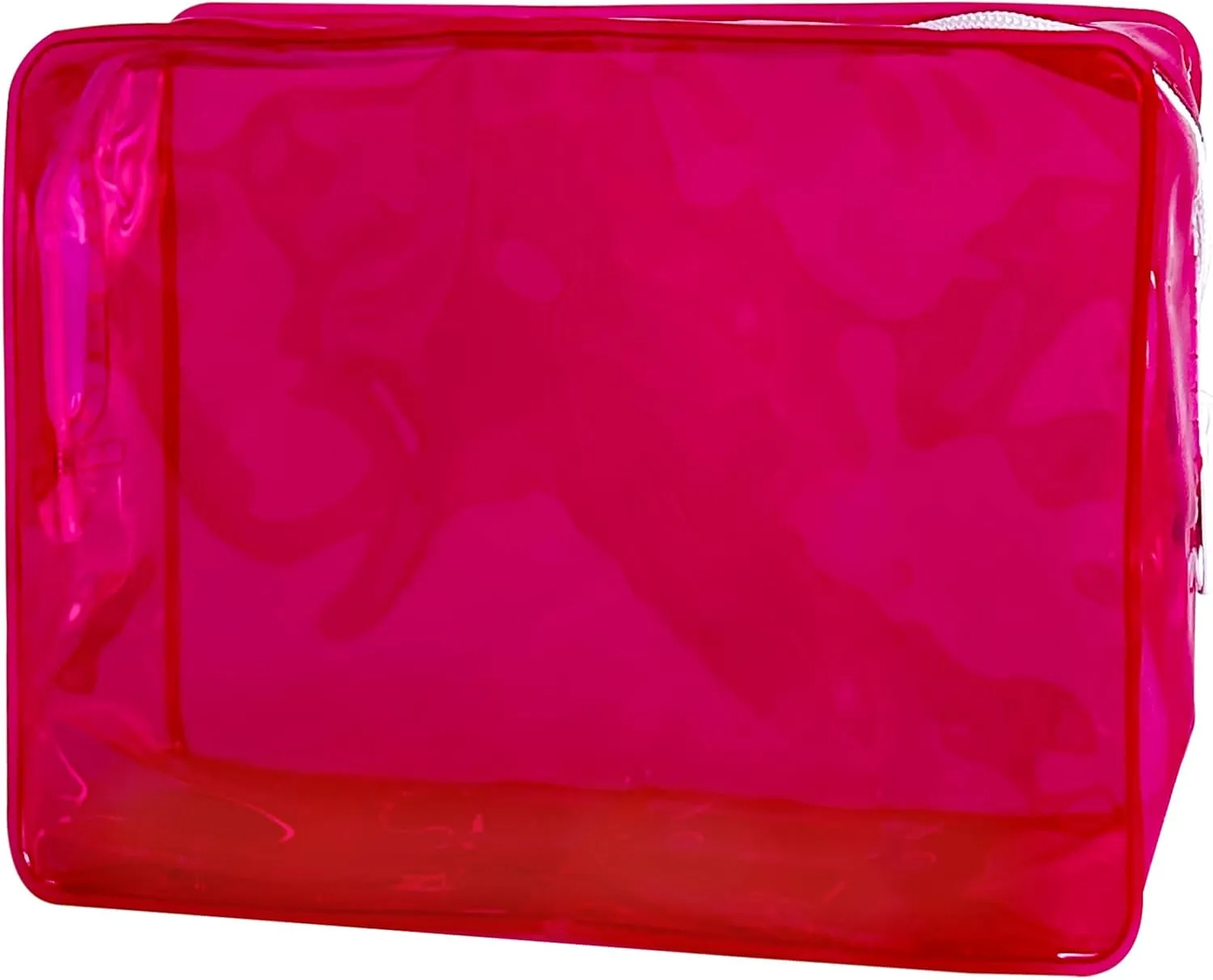 Travel Accessories Cosmetic Pouch Bag Makeup Bag Transparent Custom Clear Pvc,PVC for Woman Fashion Zipper Letter (Dark red)