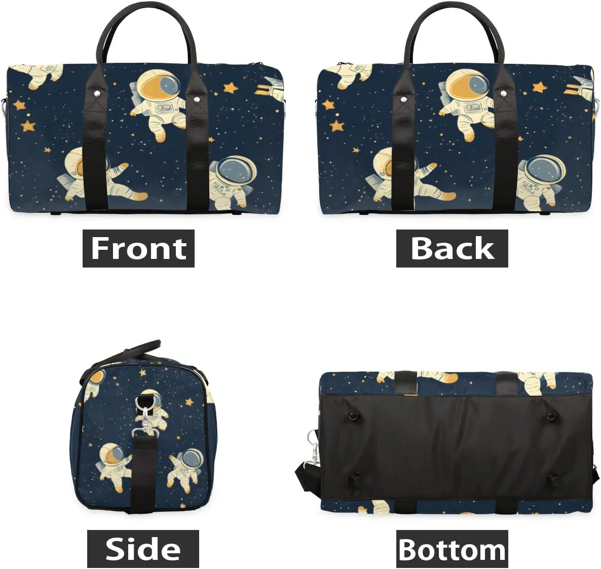 Travel Duffle Bag Cute Astronauts Gym Bags for Men Women Travel Duffel Bags with Adjustable Shoulder Strap Carry On Weekender Bag