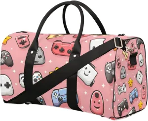 Travel Duffle Bag Cute Game Controllers Gym Bags for Men Women Travel Duffel Bags with Adjustable Shoulder Strap Carry On Weekender Bag