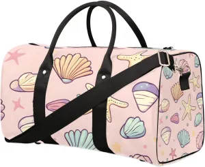 Travel Duffle Bag Cute Shells Starfish Gym Bags for Men Women Travel Duffel Bags with Adjustable Shoulder Strap Carry On Weekender Bag