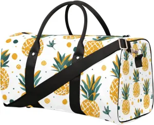 Travel Duffle Bag Dots Pineapple Gym Bags for Men Women Travel Duffel Bags with Adjustable Shoulder Strap Carry On Weekender Bag