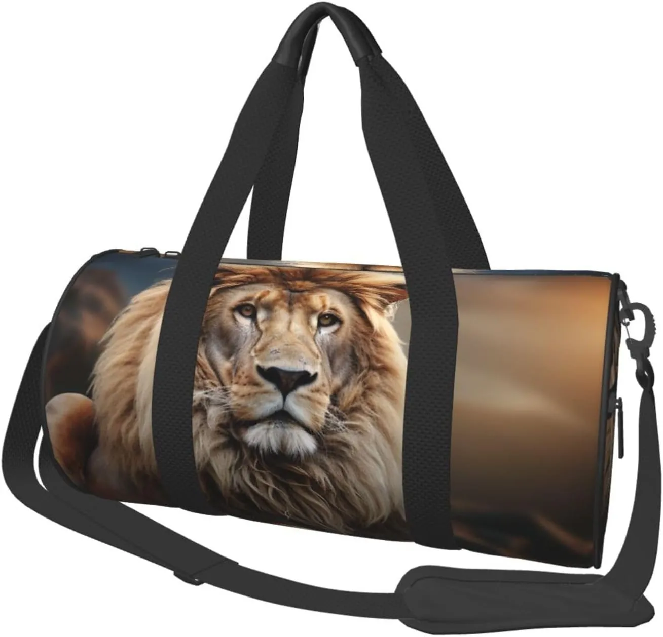 Travel Duffle Bag Lightweight Sports Gym Bag for Men Women Foldable Carry on Weekender Overnight Bag Creative Animals Lion Canvas Sport Duffel Bag for Yoga Business Trip