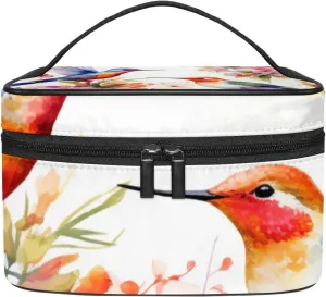 Travel Makeup Bag,Travel Toiletry Bag for Women,Flowers and Birds Flower Bush,Cosmetic Travel Bag