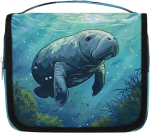 Travel Toiletry Bag for Women & Men Cute Animal Cartoon Walrus Hanging Cosmetic Organizer Portable Waterproof Makeup Case Make Up Bag with Compartments Travel Essentials for Bathroom Shower