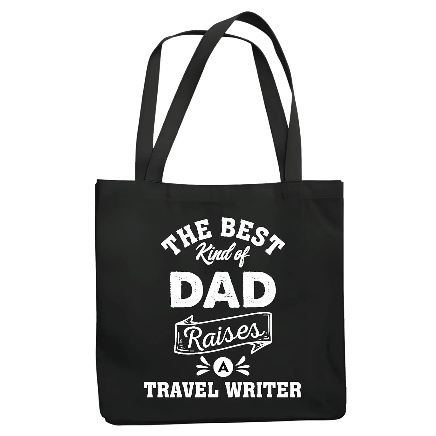 Travel Writer Dad Gift for Best Kind of Dad Family Day Navy Black Multicolor Canvas Tote Bag