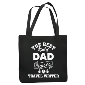 Travel Writer Dad Gift for Best Kind of Dad Family Day Navy Black Multicolor Canvas Tote Bag