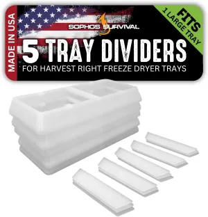 Tray Dividers for Harvest Right Freeze Dryer Tray - White 5 Sets (Fits 1 Large Tray)