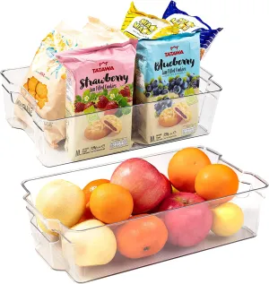 TREBLEWIND Fridge Organizer Stackable Plastic Storage Bins,Refrigerator Organizer Bins Set of 4-TREBLEWIND Pantry Organization Storage X-Large Containers and Cabinet Organizers,BPA Free