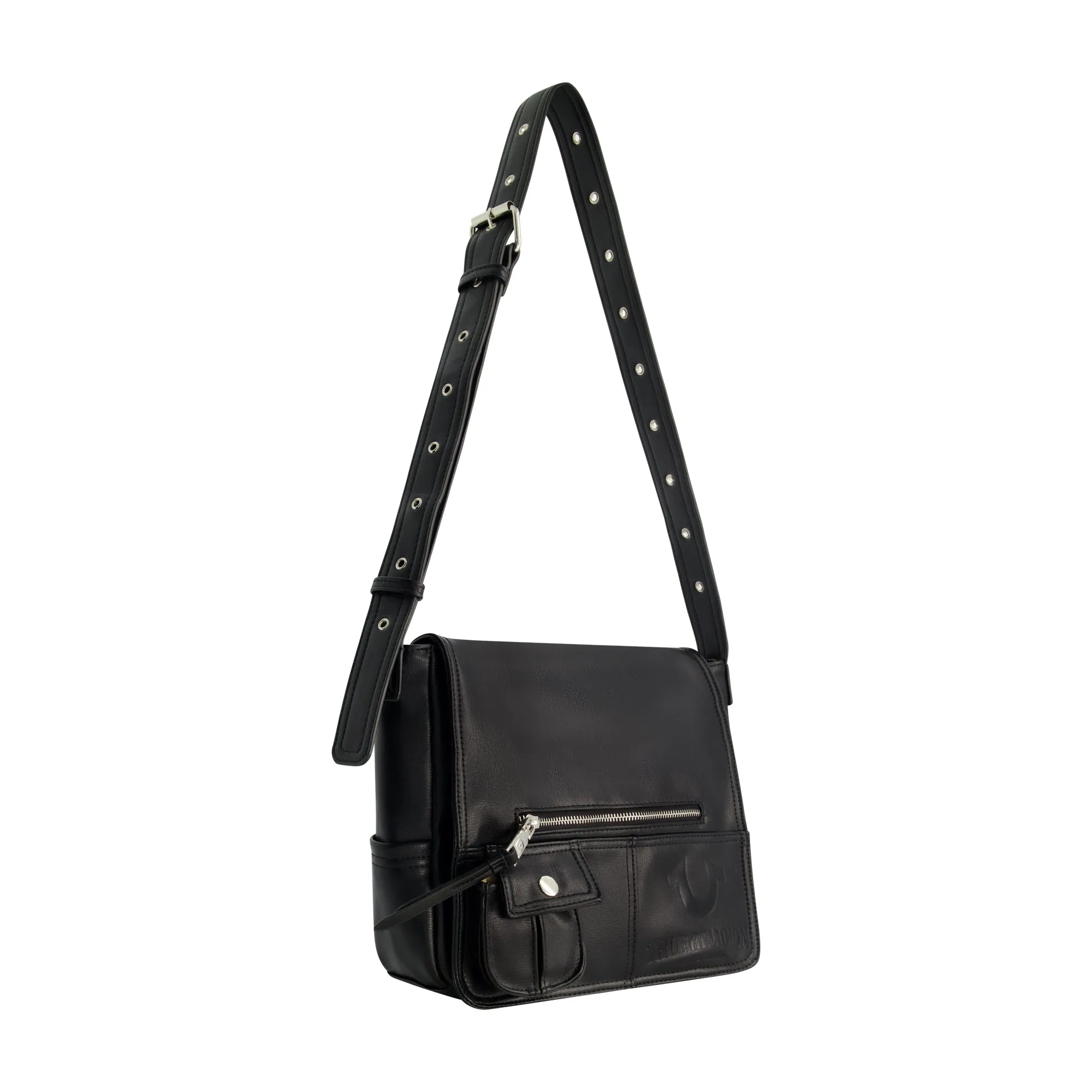 True Religion Classic Messenger Bag, BLACK