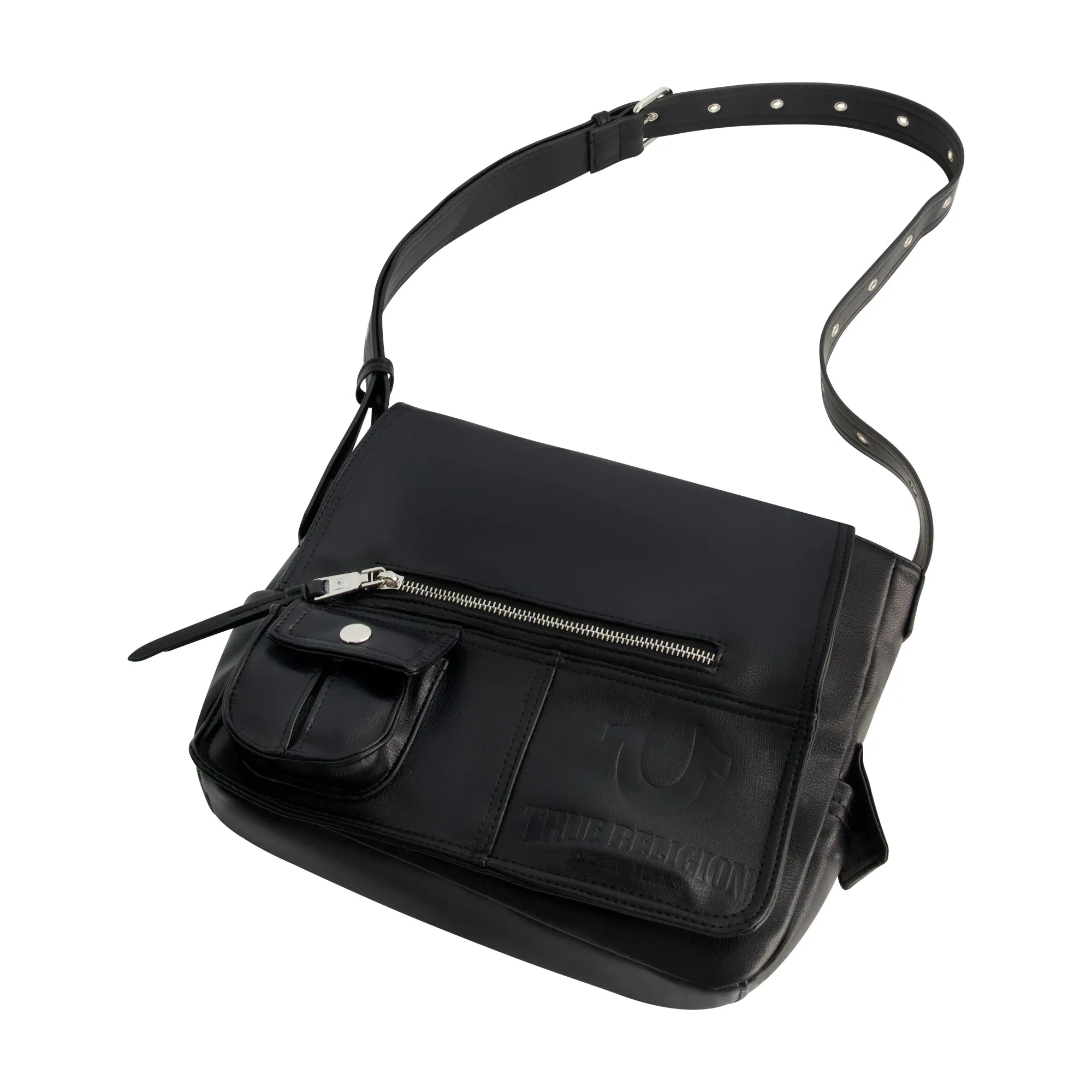 True Religion Classic Messenger Bag, BLACK