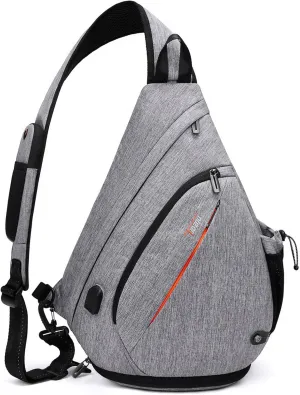 TUDEQU Sling backpack, 8 Pockets Sling Bag Crossbody, 19L Large Sling Bag for Men Travel Crossbody Backpack Hiking Outdoor