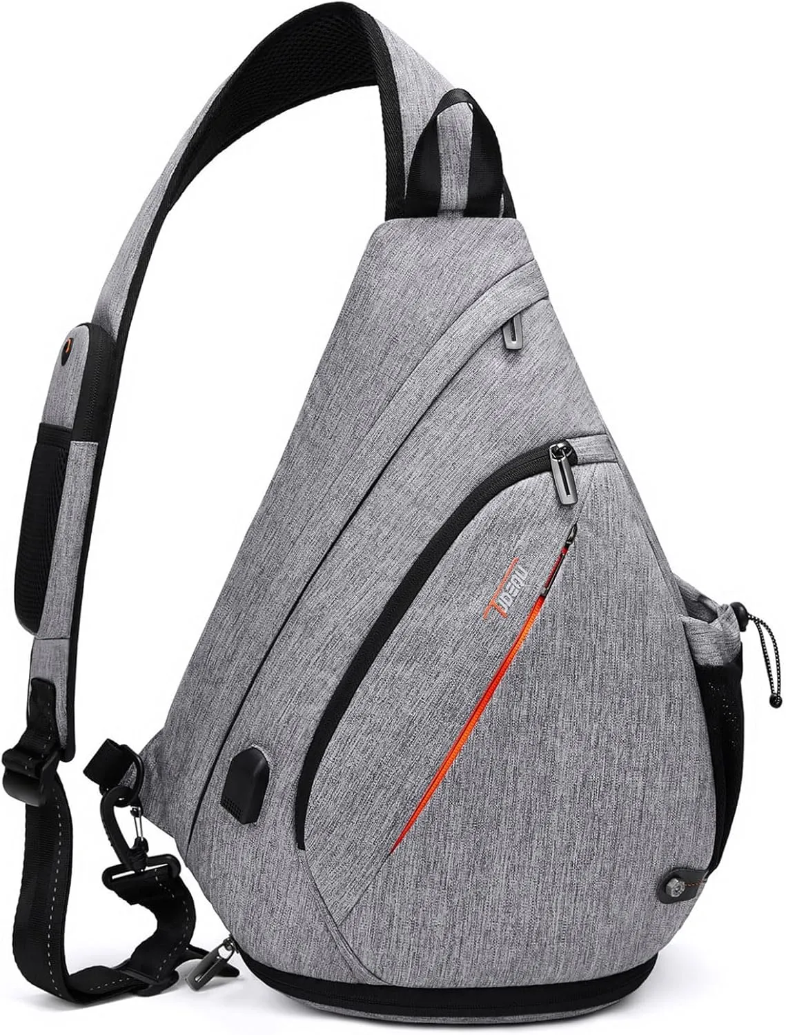 TUDEQU Sling backpack, 8 Pockets Sling Bag Crossbody, 19L Large Sling Bag for Men Travel Crossbody Backpack Hiking Outdoor