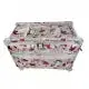 Tutto Large Sewing Machine Trolley Rose Gray with Pink Daisies Gray Frame