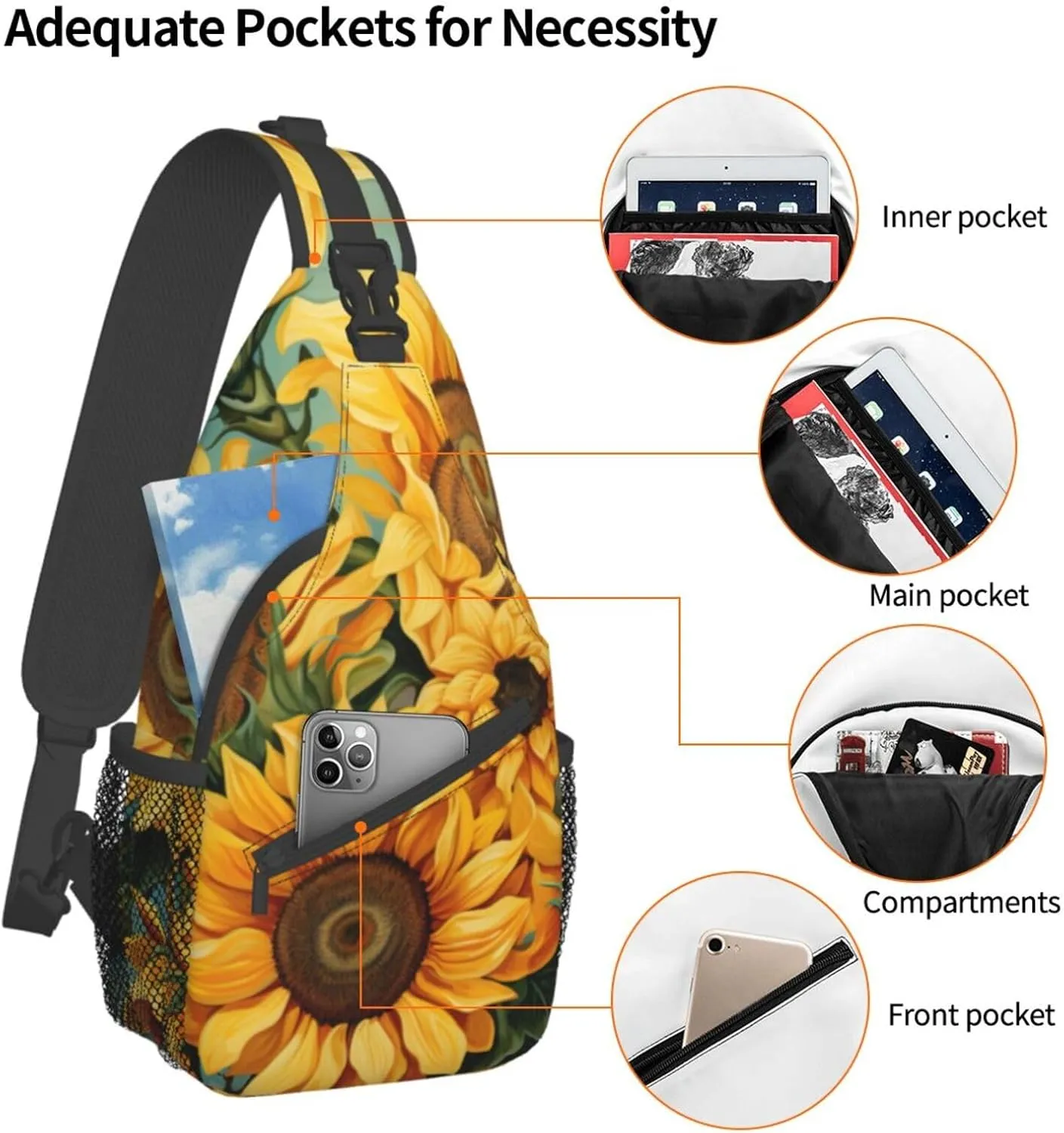 Ufo At Night Crossbody Bag Chest Shoulder Bag Small Casual Backpack Suitable For Women Men Hiking