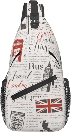 Uk And London Landmarks Theme Chest Pack Sling Chest Bag Multipurpose Casual Chest Shoulder Backpack For Men Women