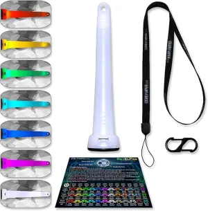 UltraPoi Digi LED Glow Stick - Rechargeable Rainbow Light Stick with S Hook Clip & Lanyard - Customizable & Wearable LED Concert Light Stick for Poi, Rave, Camping, Backpacks, Parties & More