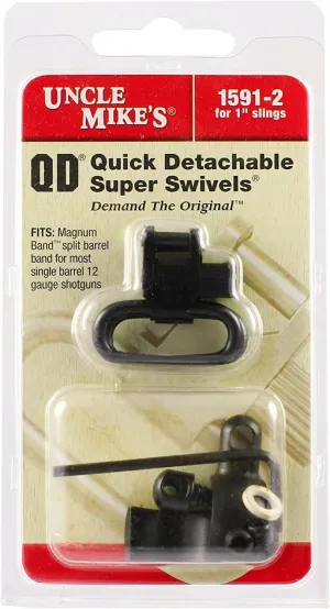 Uncle Mike's Quick Detachable Magnum Band Sling Swivels Black ,.850-.900" Diameter