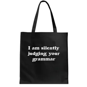 Unique gift for language enthusiasts and coffee lovers for writers editors teachers and researchers Navy Black Multicolor Canvas Tote Bag
