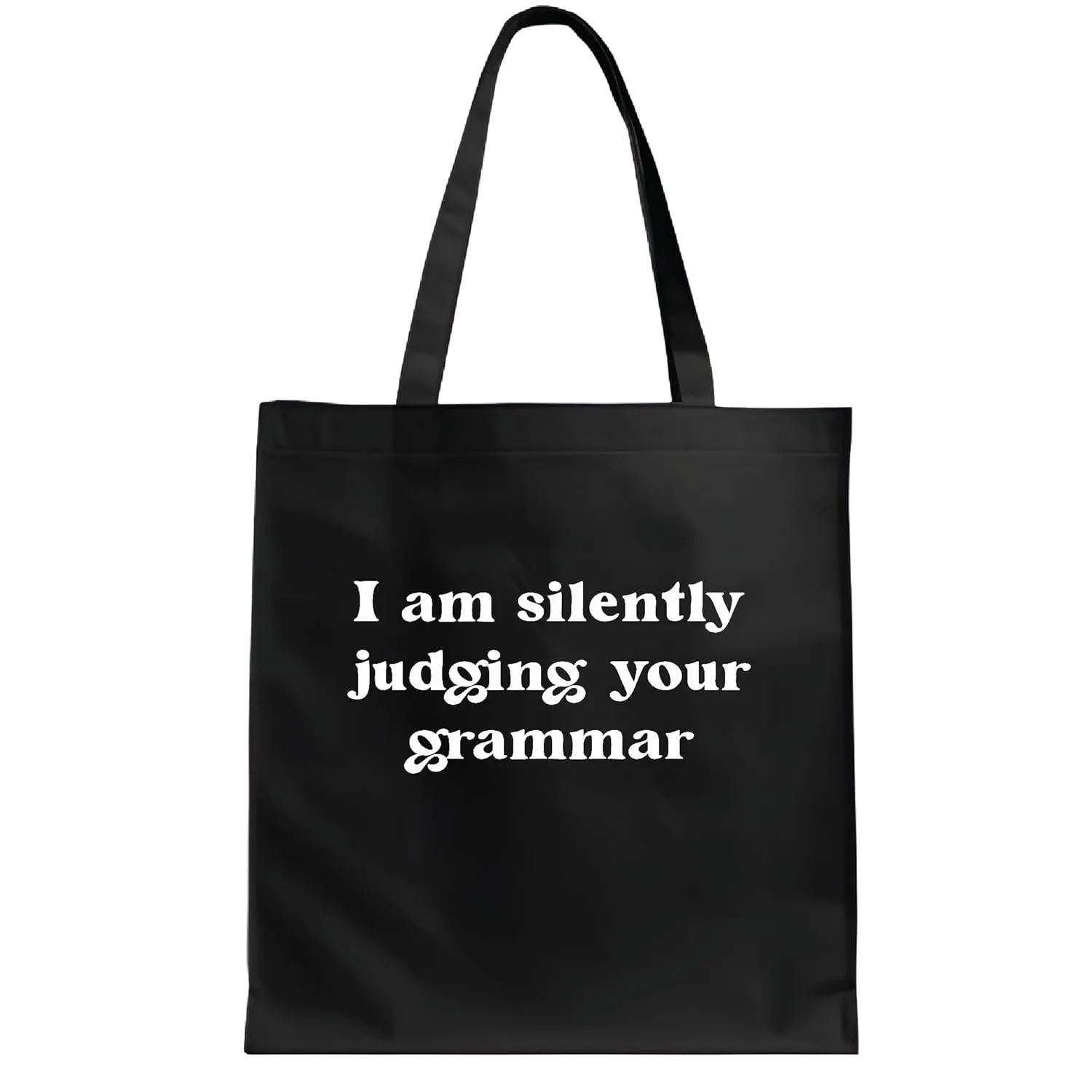 Unique gift for language enthusiasts and coffee lovers for writers editors teachers and researchers Navy Black Multicolor Canvas Tote Bag