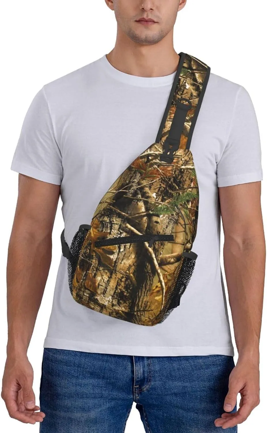 Unisex Sling Bag Crossbody Backpack for Women Men Chest Shoulder Daypack Trendy for Hiking Travel Gym Sport (for Hunting Camo)