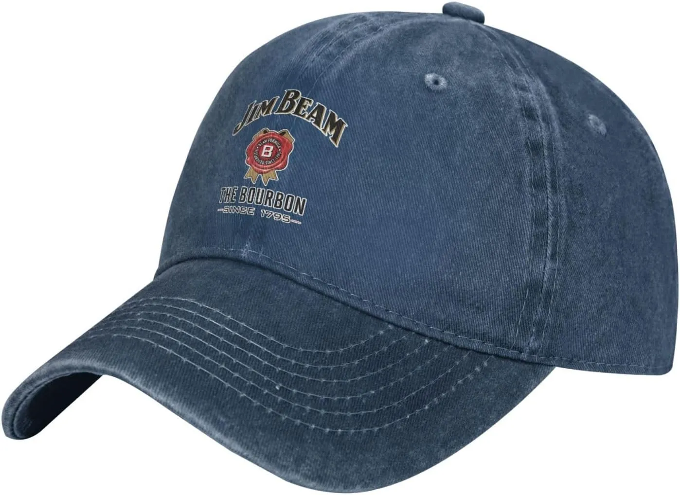 Unisex_Jim_Beam_Logo_ Cowboy Hat Trucker Dad Gift Adjustable Buckle Closure Sunhat