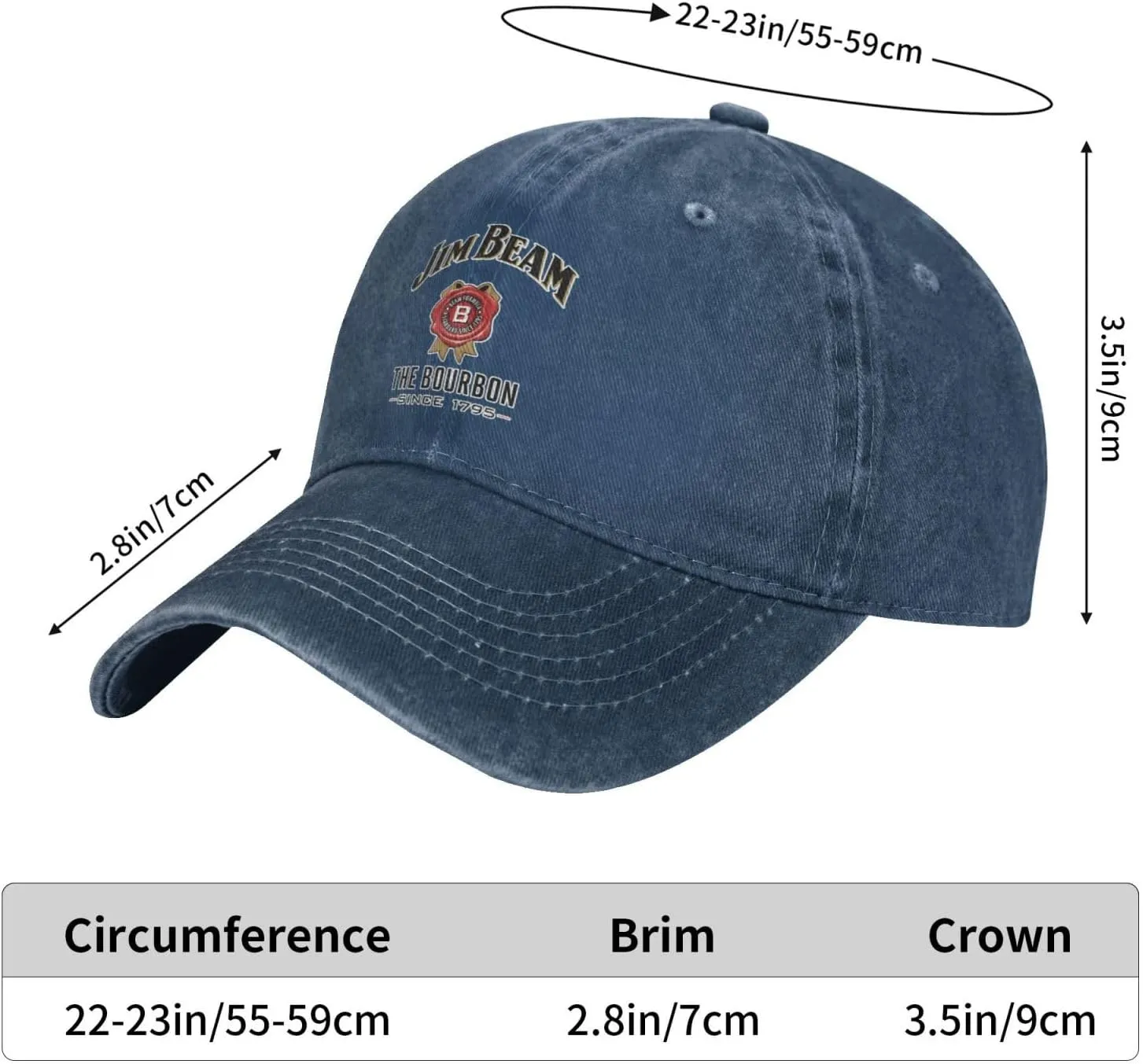 Unisex_Jim_Beam_Logo_ Cowboy Hat Trucker Dad Gift Adjustable Buckle Closure Sunhat