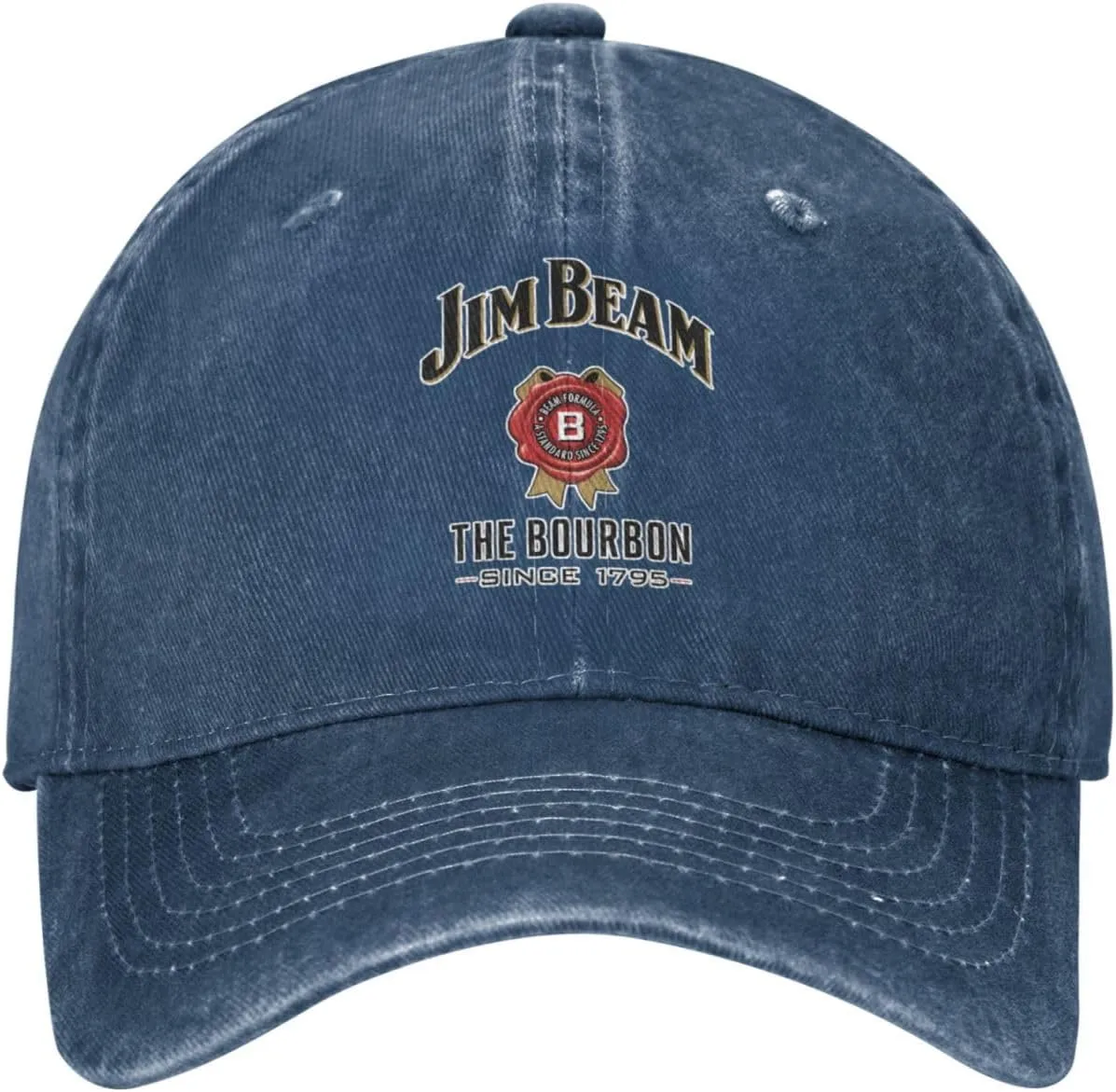 Unisex_Jim_Beam_Logo_ Cowboy Hat Trucker Dad Gift Adjustable Buckle Closure Sunhat
