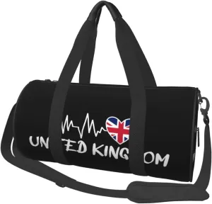 United Kingdom Heartbeat Duffel Bag Gym Bag Travel Sports Tote Large Foldable Beach Swim Yoga7