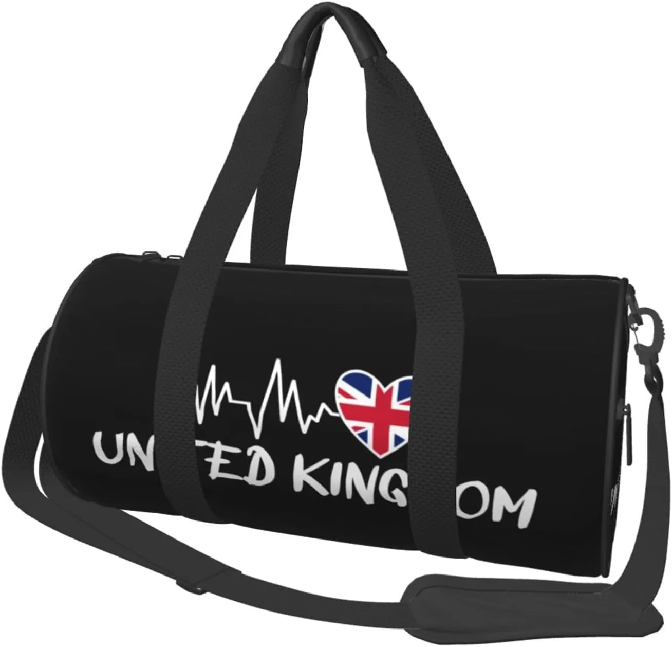 United Kingdom Heartbeat Duffel Bag Gym Bag Travel Sports Tote Large Foldable Beach Swim Yoga7