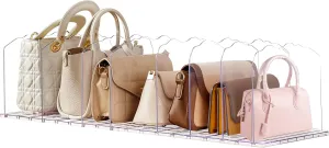 Upgraded Wavy Purse Storage Organizer, Adjustable Shelf Dividers for Closet Organization, 8PCS, Clear Shelf Dividers and Separators for Handbags, Bookshelf, Pocketbook, Wood Shelves, Bedroom & Kitchen